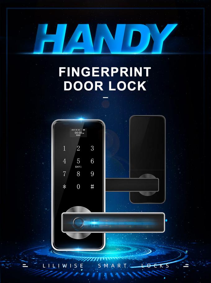قفل درب اثر انگشت صفحه کلید حساس هوشمند با امنیت بالا 0