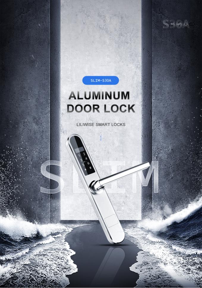 قفل درب هوشمند آلومینیوم ، قفل کارت کلید هتل آلیاژ آلومینیوم سیاه 0