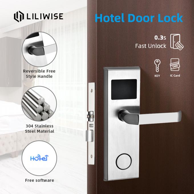 304 قفل درب هتل استیل ضد زنگ Mifare سیستم مدیریت کارت RFID 1