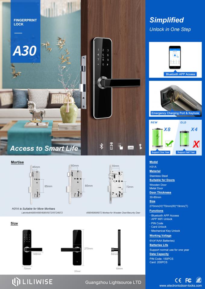 قفل درب PIN Code آپارتمان قفل درب الکترونیکی امنیتی 0.1S Airbnb 2