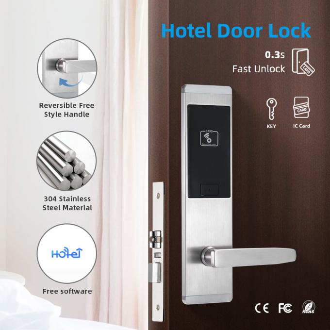 درب تجاری هتل قفل ورودی بدون کلید دو راه برای باز کردن بادوام است 0
