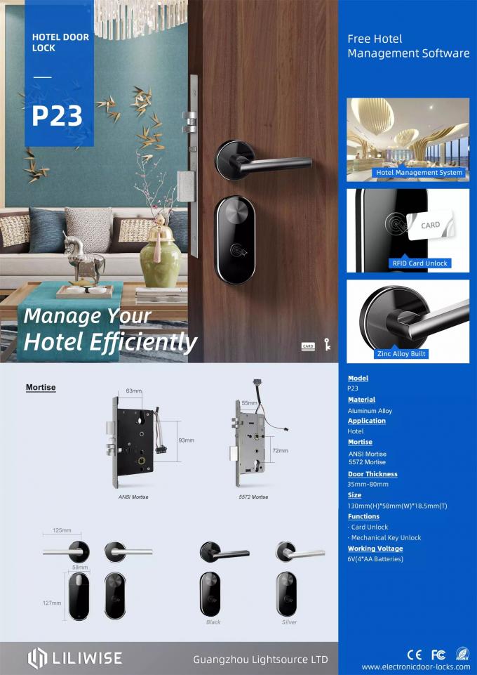 قفل درب هتل هوشمند RFID با کش رفتن کلید کارت خوان اتاق الکترونیکی امنیتی 0
