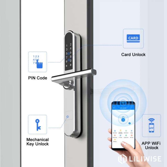 رمز عبور قفل درب هوشمند کد با کنترل از راه دور 304 ضد زنگ ضد زنگ فولاد ضد زنگ 2