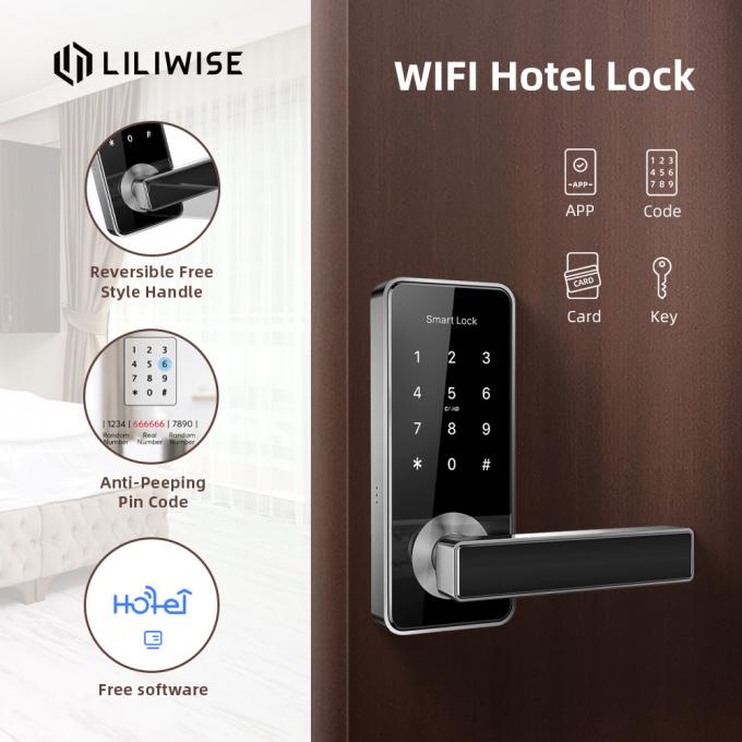 قفل درب هتل RFID Wifi دستگیره درب الکترونیکی سیستم قفل درب هتل هوشمند 3