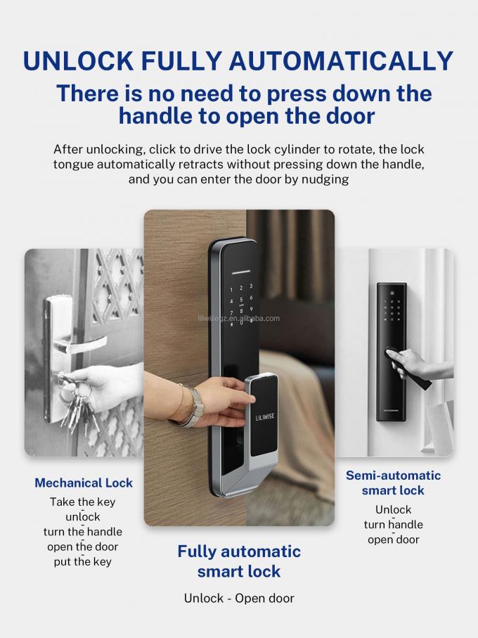 Liliwise Security Digital Doorbell Tuya Wifi Smart Fingerprint Lock Face Recognition Camera Door Lock Control De Accesos 4
