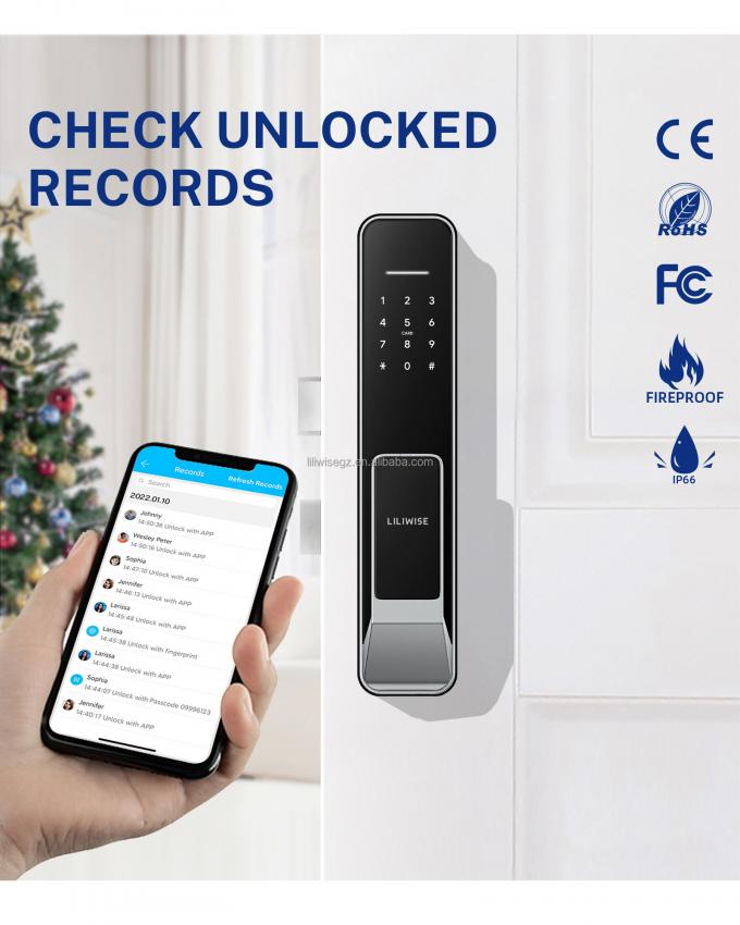Liliwise Security Digital Doorbell Tuya Wifi Smart Fingerprint Lock Face Recognition Camera Door Lock Control De Accesos 8