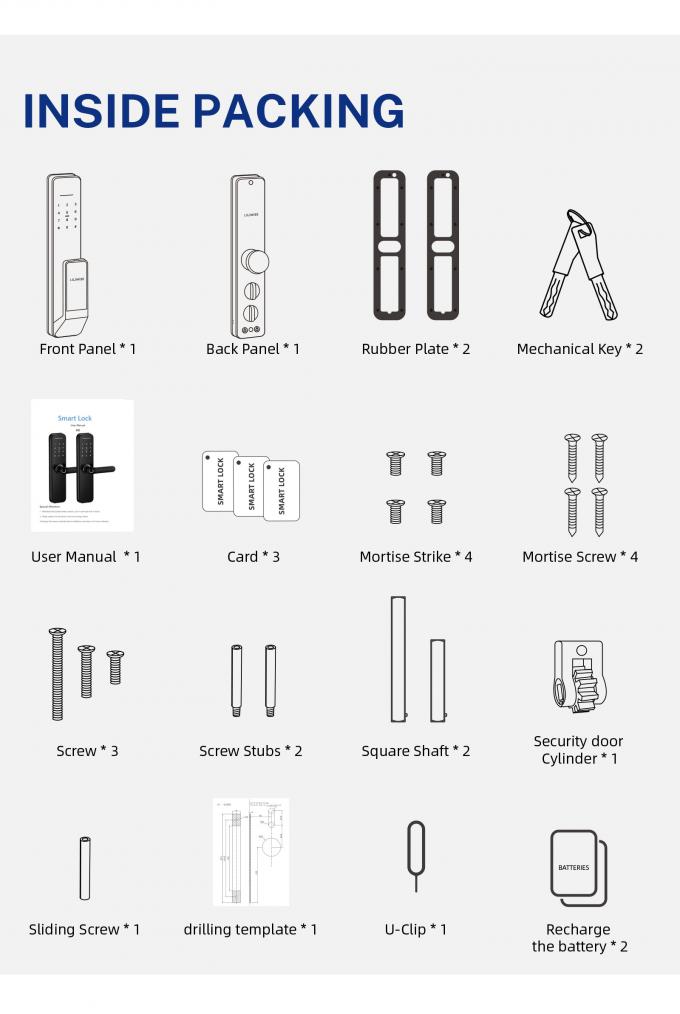 Liliwise Security Digital Doorbell Tuya Wifi Smart Fingerprint Lock Face Recognition Camera Door Lock Control De Accesos 34