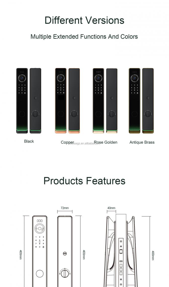 لیلیویس اتوماتیک ضد آب دوربین قفل هوشمند الکترونیکی تویا Ttlock اثر انگشت دیجیتال 3D تشخیص چهره قفل درب هوشمند 16