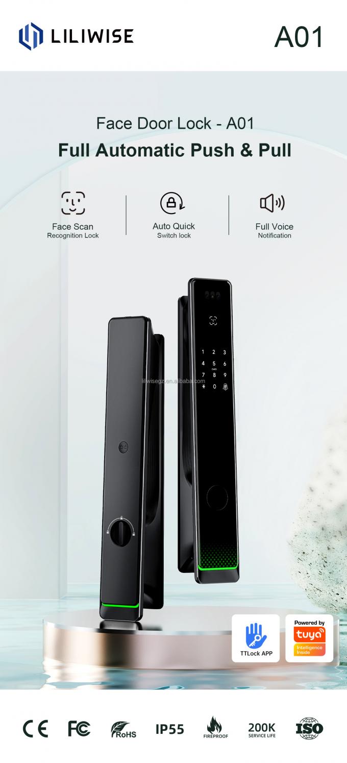 لیلی ویز تویا امنیت خانه قفل درب جلو درب بیرون اثر انگشت دیجیتال ایمنی ضد آب شناسایی چهره قفل هوشمند 2