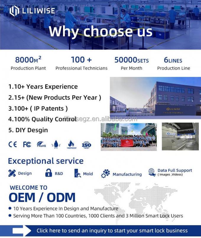 لیلی وایز امنیت الکترونیک اثر انگشت هوشمند قفل درب دیجیتال استفاده در خارج از خانه استفاده از آلومینیوم لاغر اثر انگشت قفل درب با APP 0