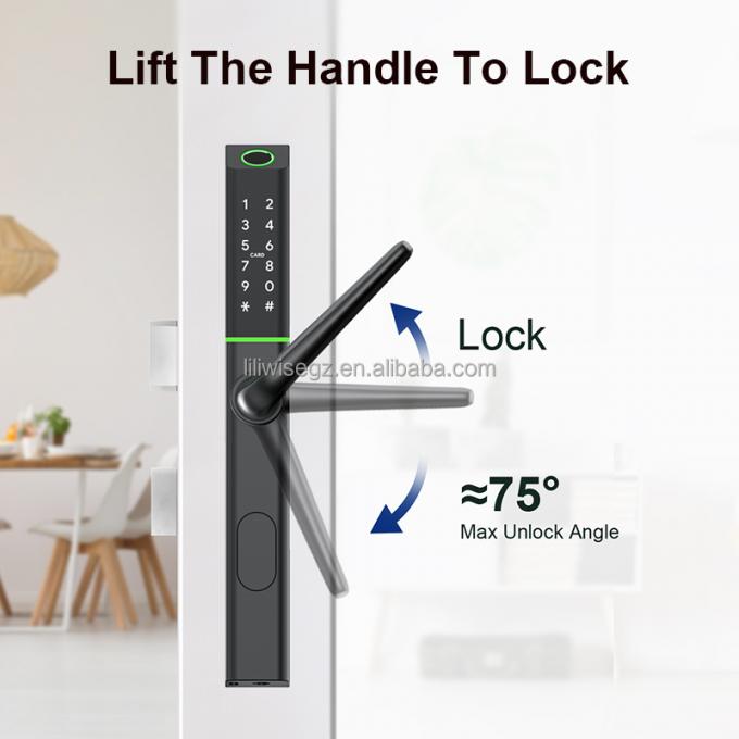 Liliwise Adjustable Cylinder Position Ultra-slim Smart Locks Aluminum Digital Electronic Smart Door Lock for 72mm 85mm 90mm 92mm 3