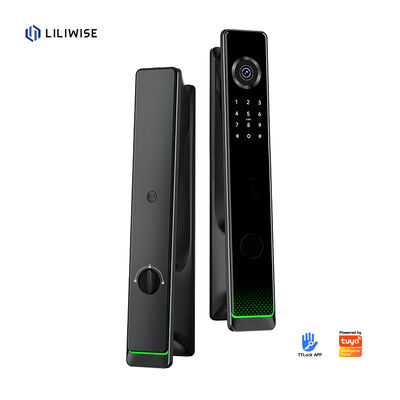 Liliwise Fully Automatic Luxury Electronic Smart Entry Door Locks Wifi Ble Fingerprint Tuya TTlock قفل درب هوشمند با دوربین