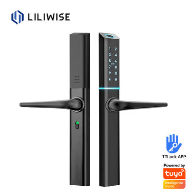 LILIWISE کیفیت بالا تولید کننده قفل هوشمند 2025 تویا وای فای BLE قفل ضد آب TTLOCK Slim Smart Door Lock