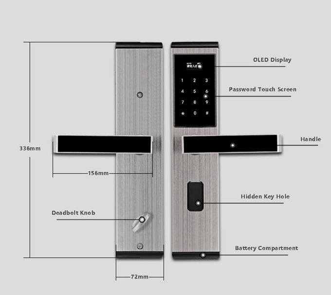 قفل درب های متعدد هتل بدون کلید ، قفل درب قفل صفحه کلید الکترونیکی 2